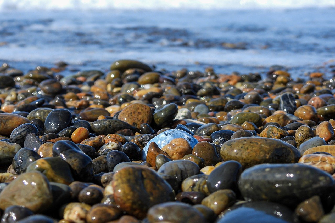 beach, sea, rocks
